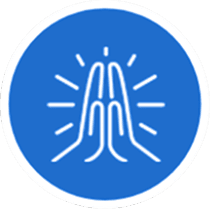 We live out our faith. Honor god icon.