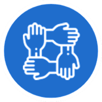We work together. Teamwork icon.